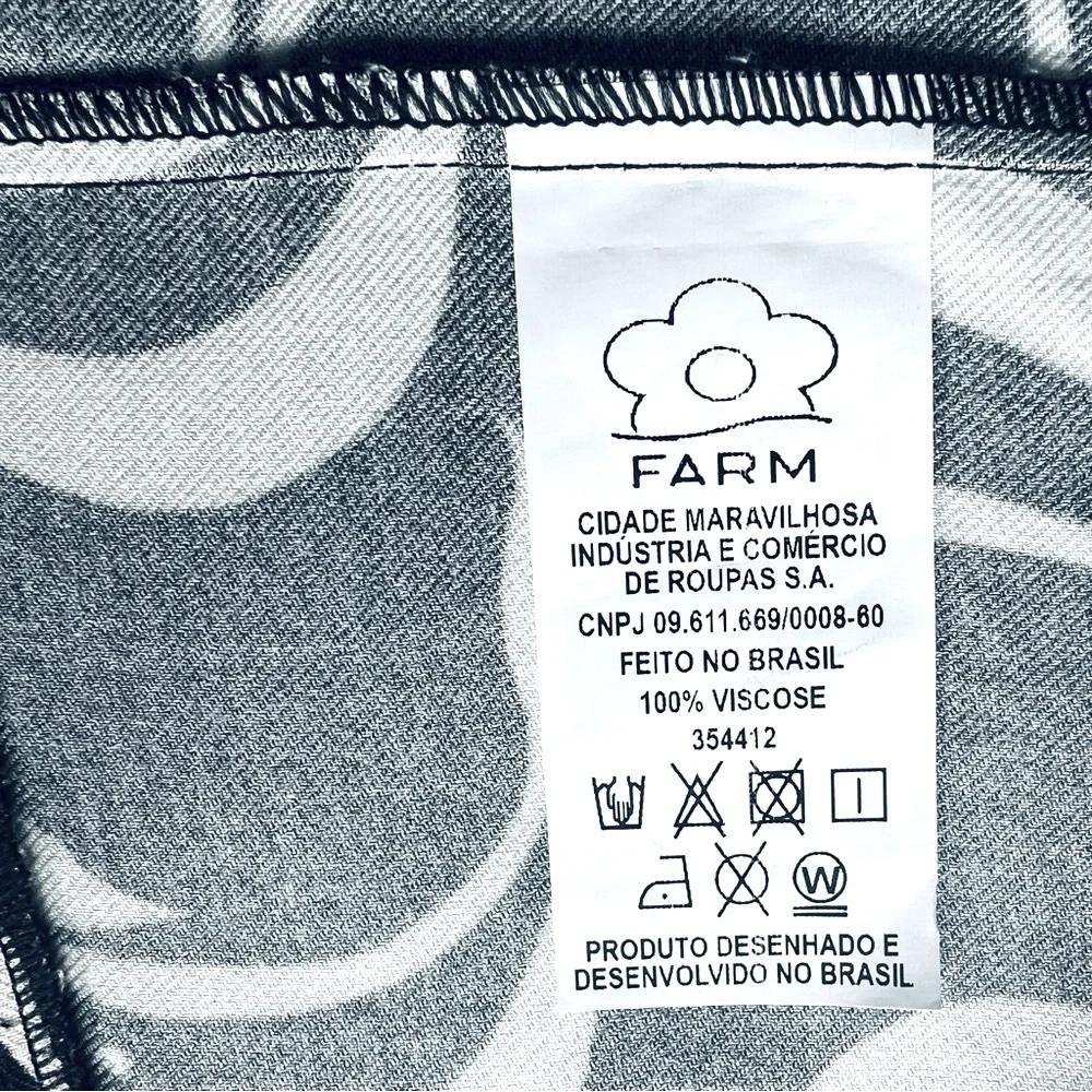 FARM Rio Brazil Copacabana Sidewalks Print Monochrome Midi Dress Size M (Medium) - Picture 16 of 16